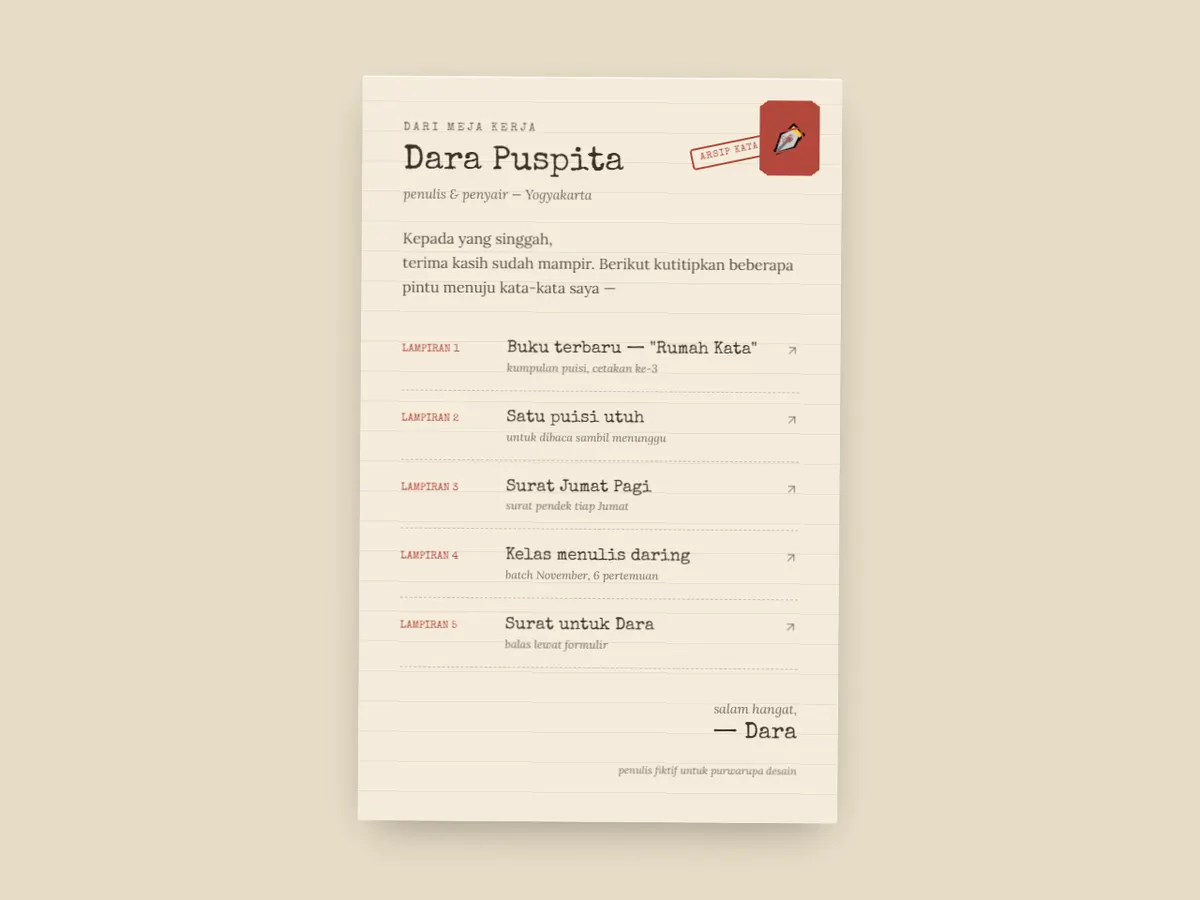 Screenshot of Dara Puspita