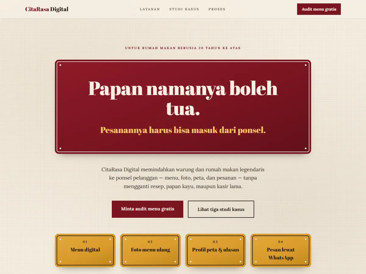 Screenshot of CitaRasa Digital